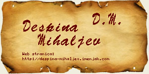 Despina Mihaljev vizit kartica